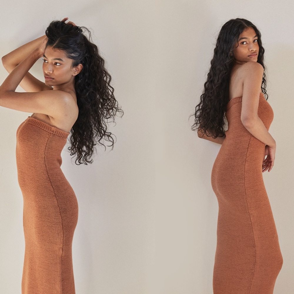 One Mile The Label Cora Knit Dress Burnt Orange